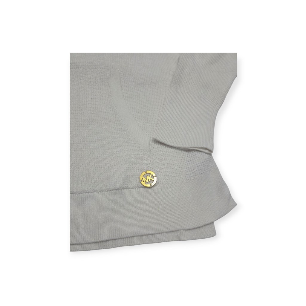 Sueter Con Gorro Michael Kors Mediana M Blanco Con Dorado
