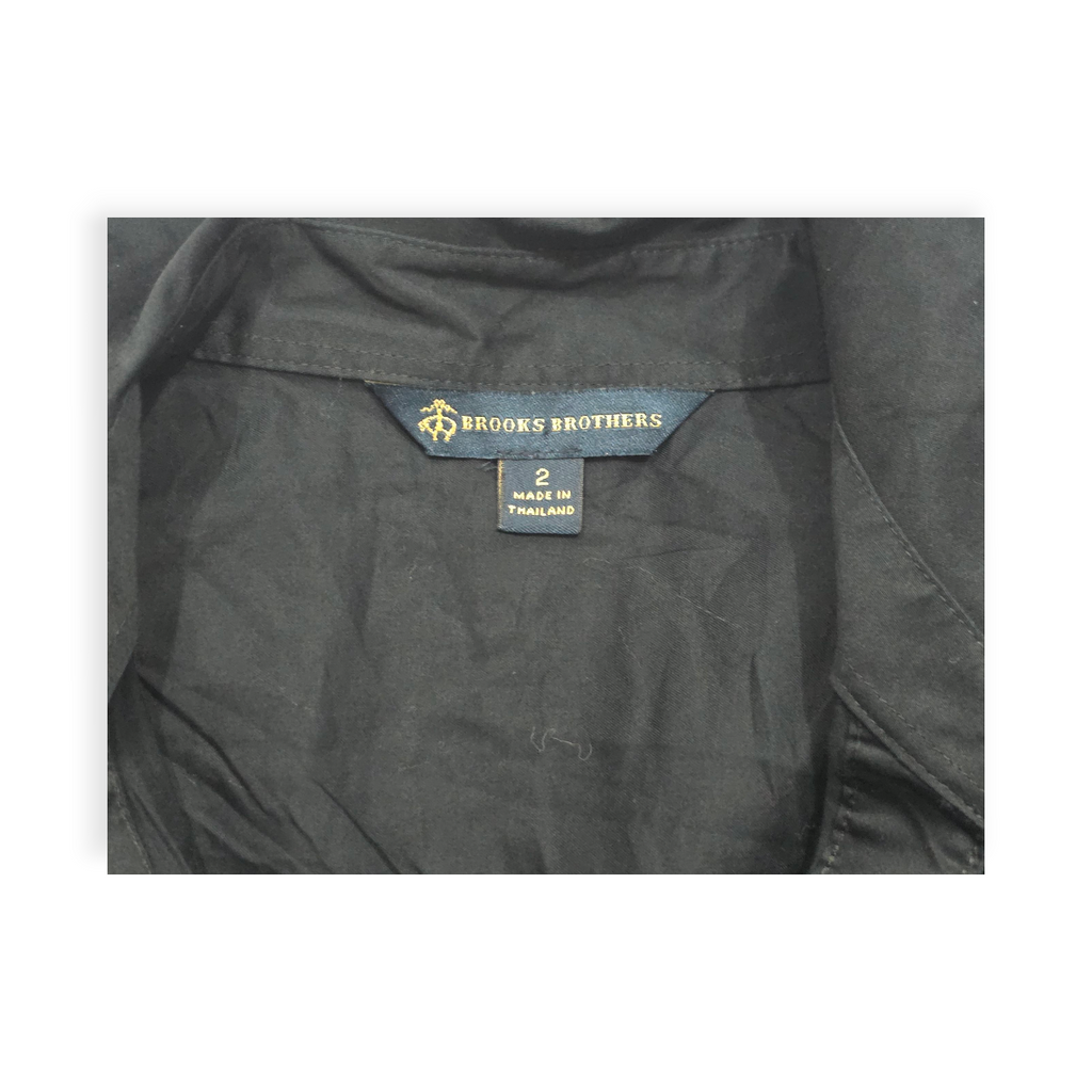 Vestido Brooks Brothers Talla 2 Color Negro Camisero