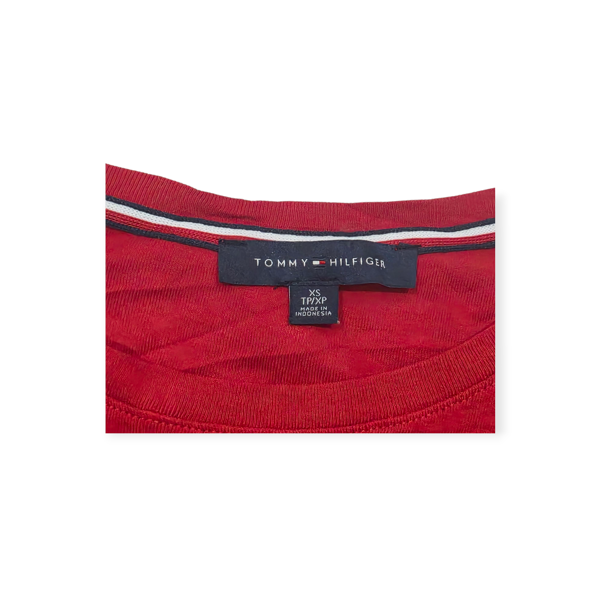 Playera Tommy Hilfiger Xchico Xs Manga Corta Color Rojo