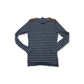 Playera Ralph Lauren Mediana M Azul Acero Con Lineas