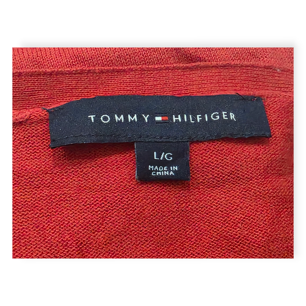 Sueter Tommy Hilfiger Grande L Rojo Con Estoperoles De Mujer