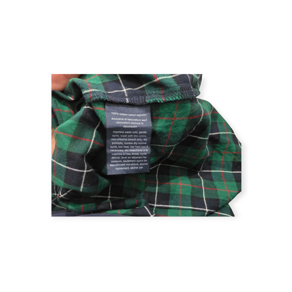 Camisa Tommy Hilfiger De Mujer Verde Con Azul Cuadros Grande