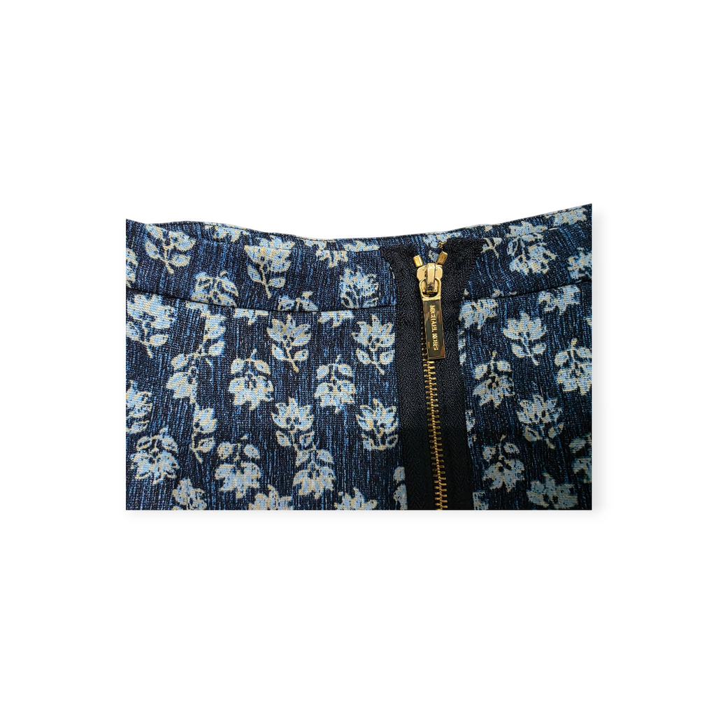 Falda Michael Kors De Mujer Talla 6 Azul Floreada