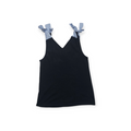 Blusa Tommy Hilfiger Mediana M Azul Con Moño, Sin Mangas