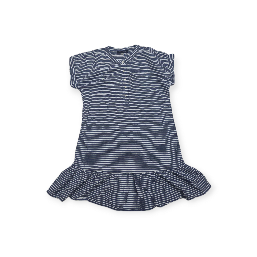 Vestido Tommy Hilfiger 10 Rayado Azul Acero Cuello Redondo