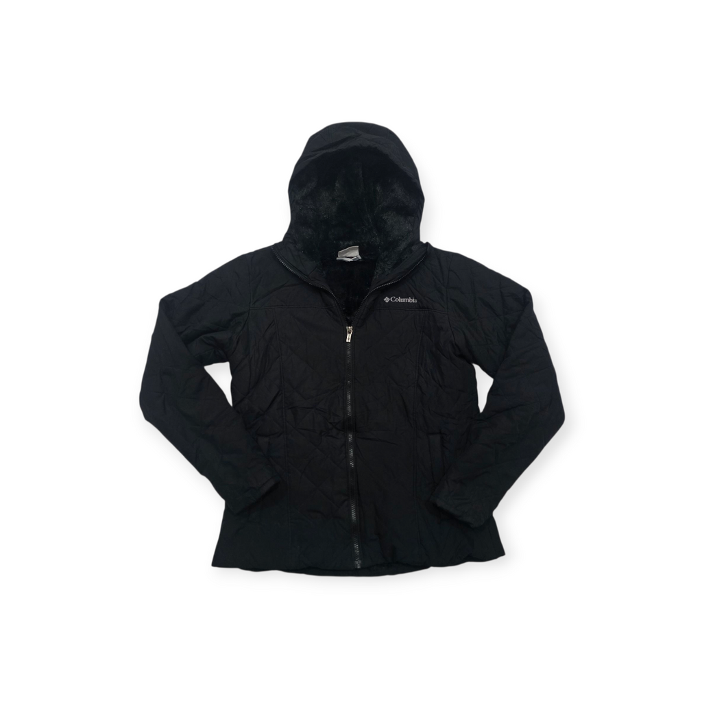 Chamarra Columbia Exterior Acolchado, Interior Peluche Negro