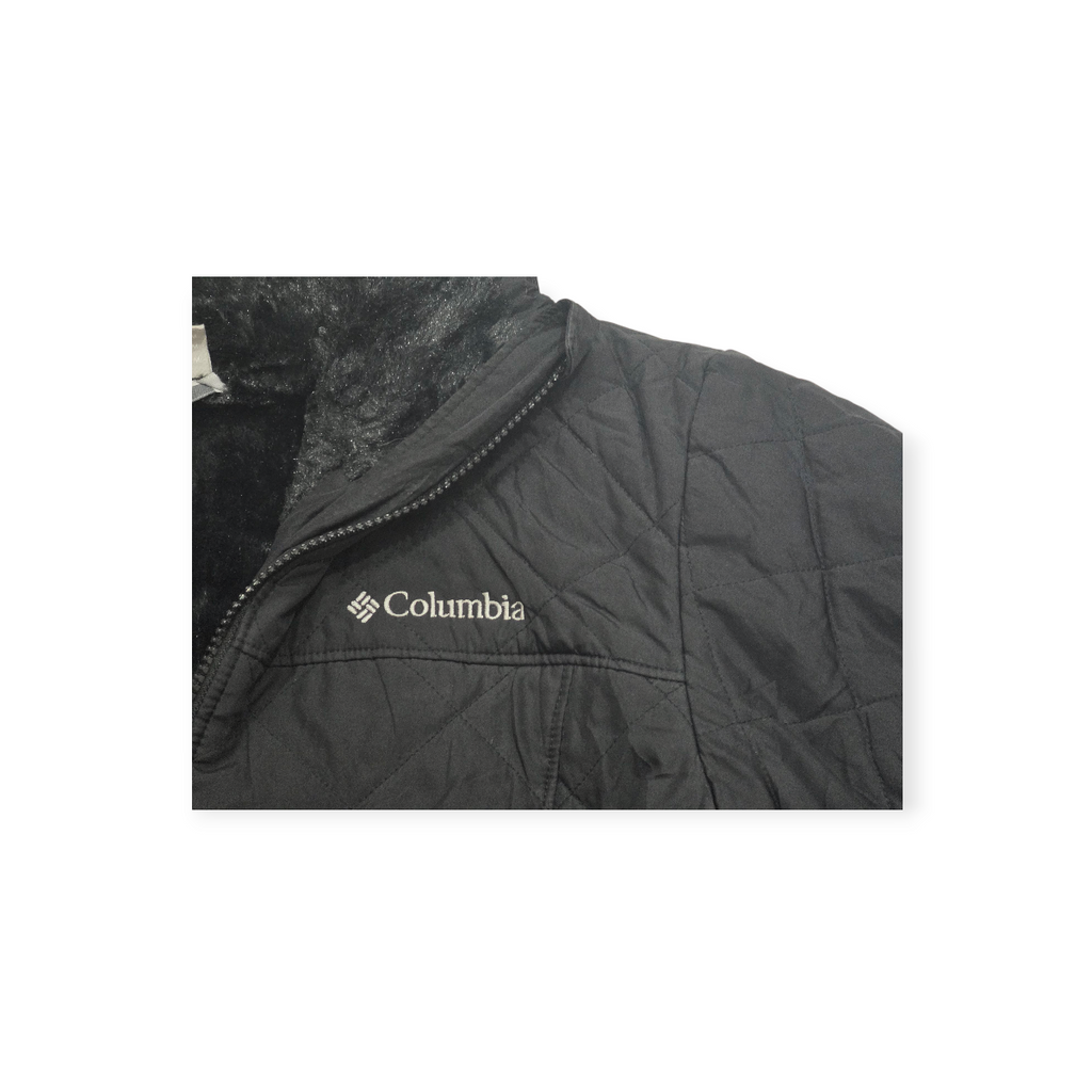Chamarra Columbia Exterior Acolchado, Interior Peluche Negro