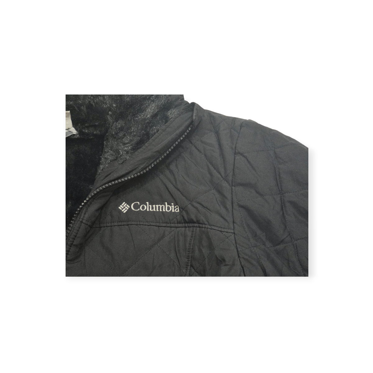 Chamarra Columbia Exterior Acolchado, Interior Peluche Negro