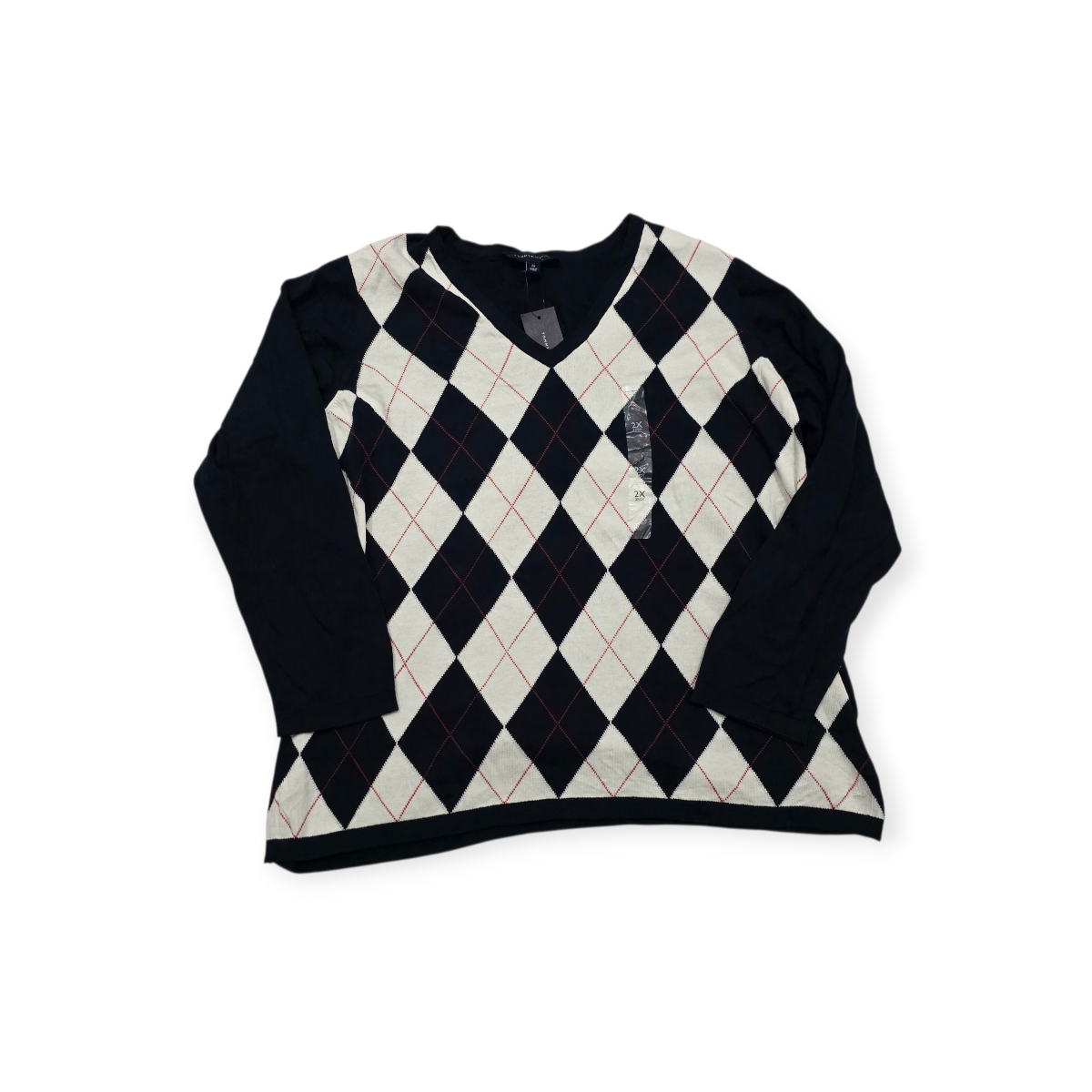 Sueter Tommy Hilfiger De Mujer 2x Azul Con Blanco De Rombos