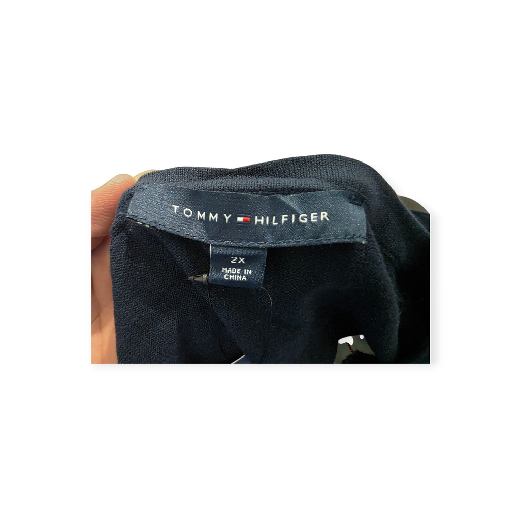 Sueter Tommy Hilfiger De Mujer 2x Azul Con Blanco De Rombos