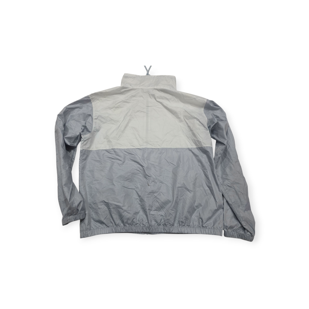 Rompevientos Columbia De Mujer Grande L .gris Con Blanco