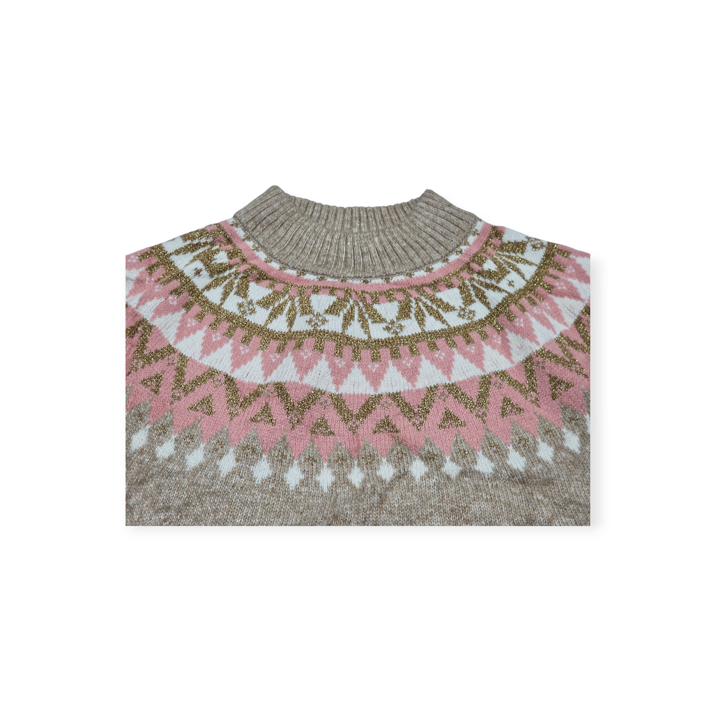 Sueter Tommy Hilfiger Xgrande Xl Cafe Claro Con Rosa Mujer