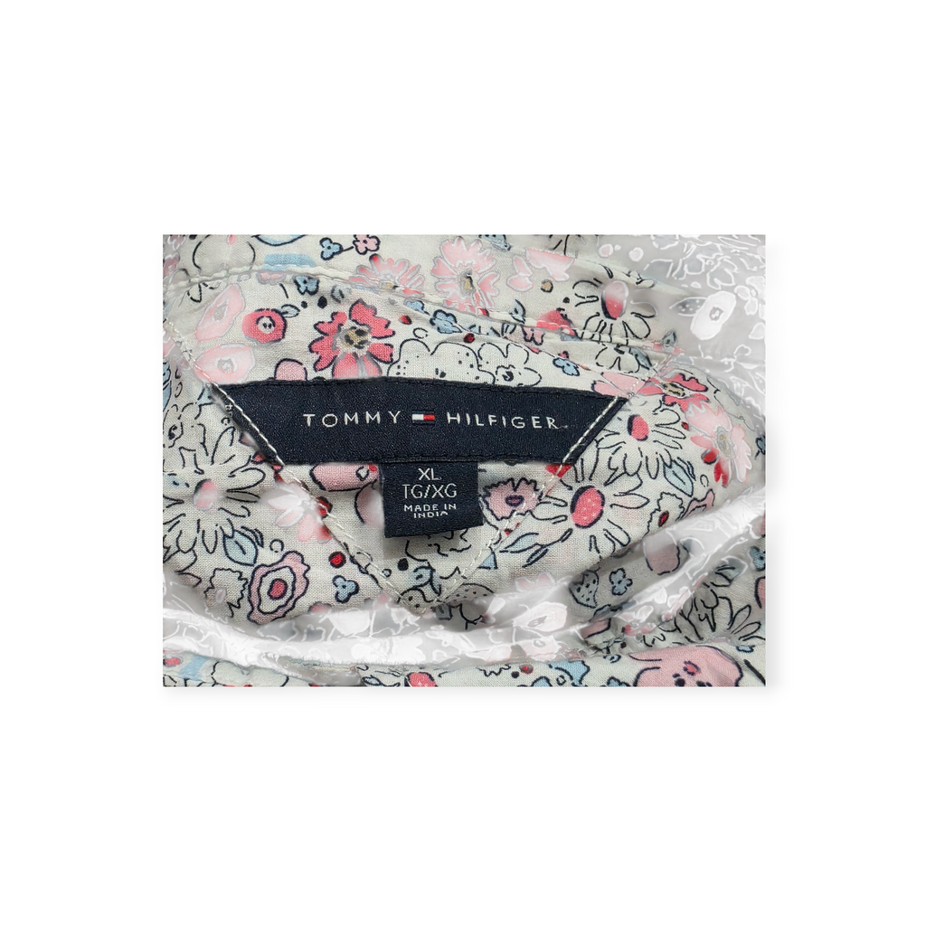 Camisa Tommy Hilfiger Xgrande Manga Corta Floreada De Mujer