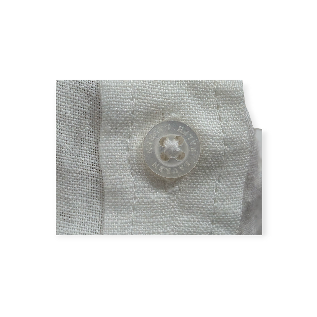 Camisa Ralph Lauren De Lino Xgrande Xl Blanco De Mujer