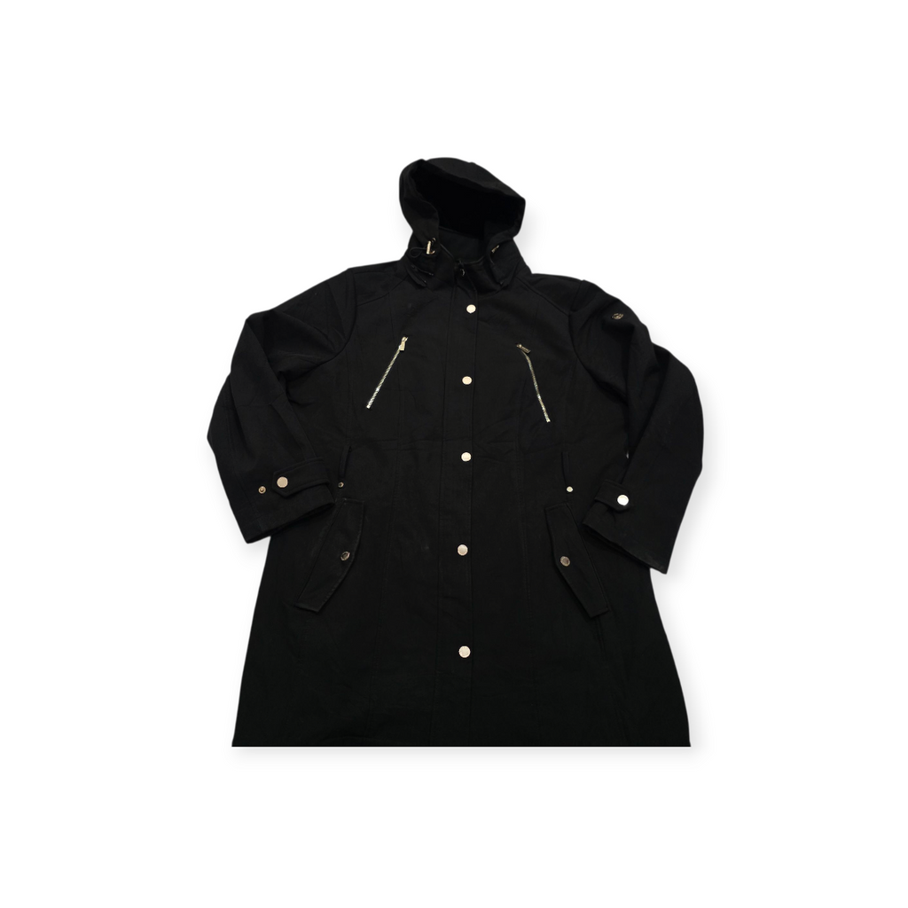 Chamarra Gorro Cazadora Michael Kors Negro Detalles Dorados