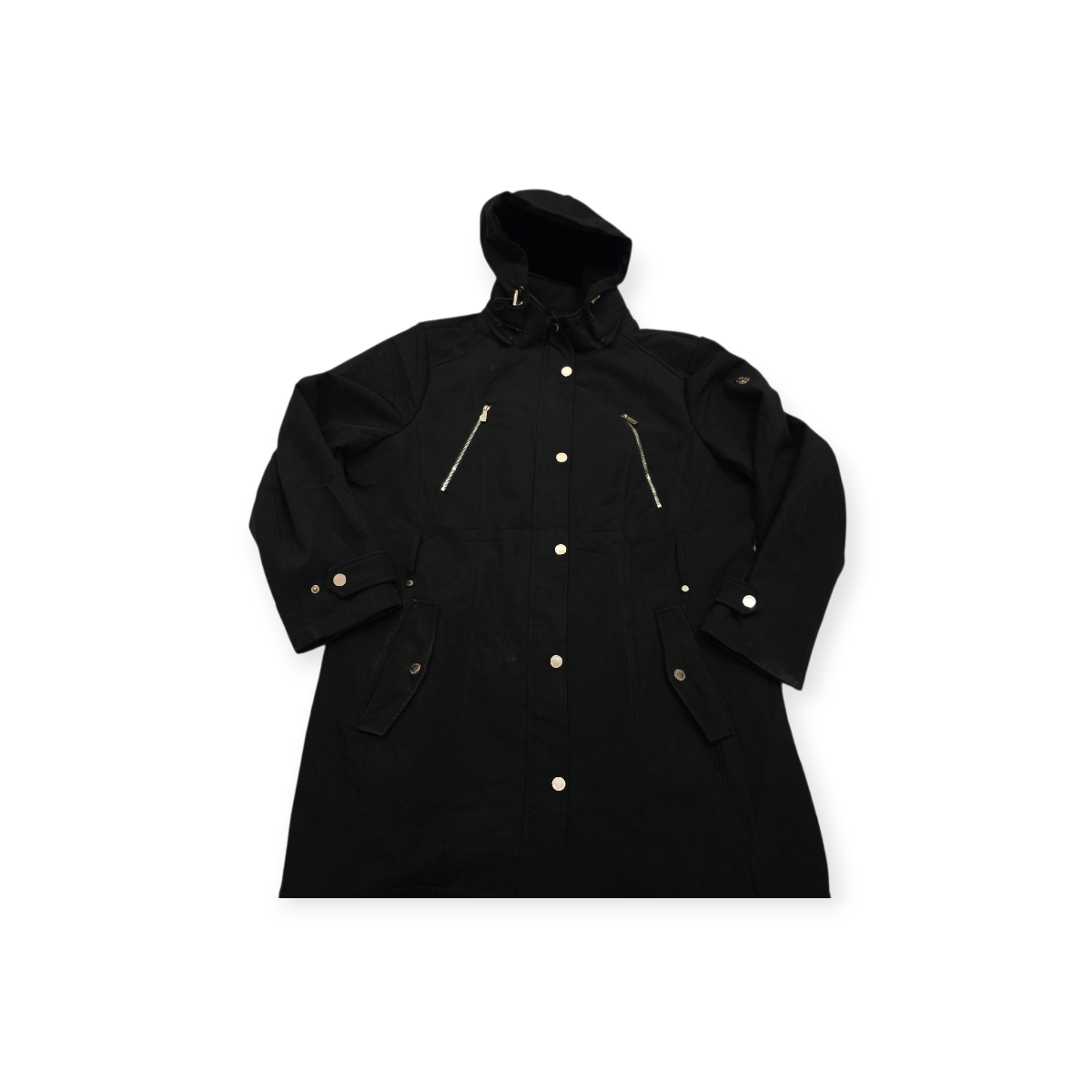 Chamarra Gorro Cazadora Michael Kors Negro Detalles Dorados