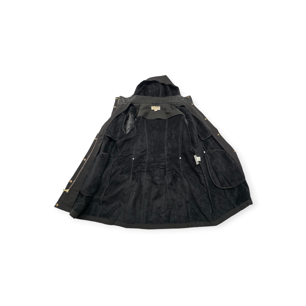 Chamarra Gorro Cazadora Michael Kors Negro Detalles Dorados