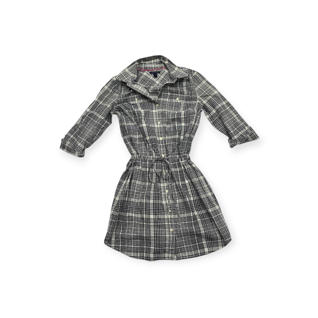 Vestido Camisero Tommy Hilfiger Mediano Mujer Cuadros Grises