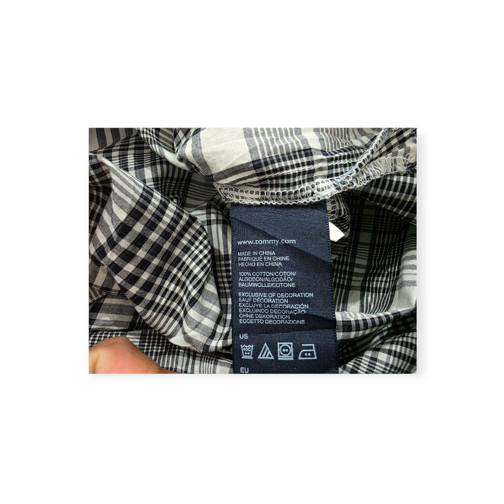 Vestido Camisero Tommy Hilfiger Mediano Mujer Cuadros Grises