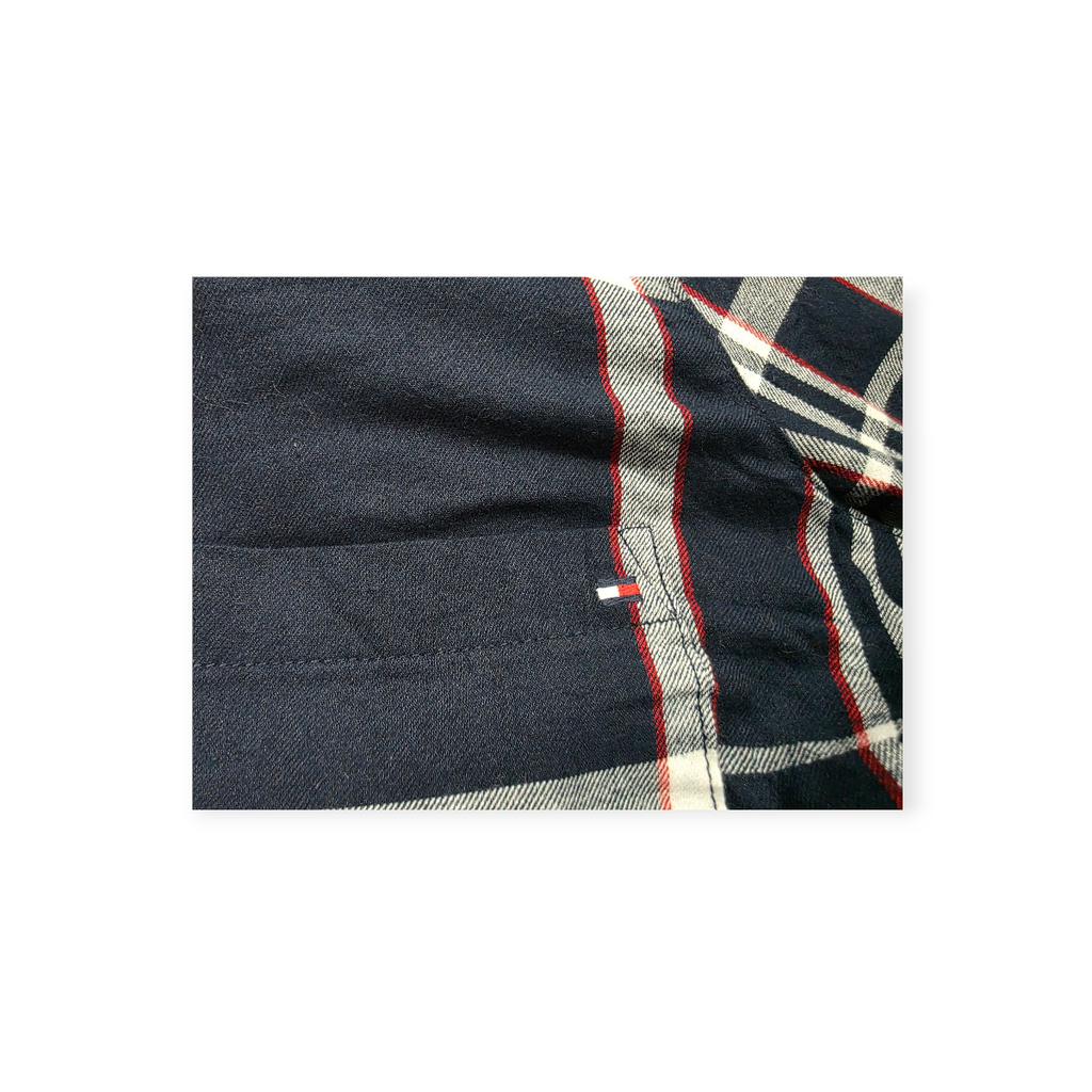 Camisa Tommy Hilfiger De Mujer Grande L Azul.con Gris