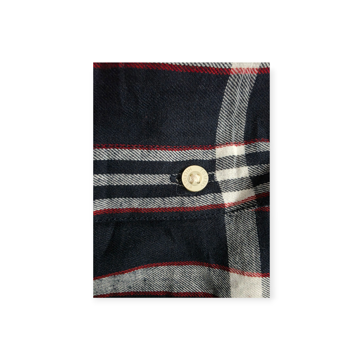 Camisa Tommy Hilfiger De Mujer Grande L Azul.con Gris