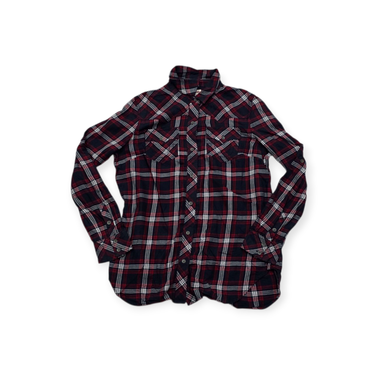 Camisa True Religion De Mujer Grande Roja Con Azul A Cuadros