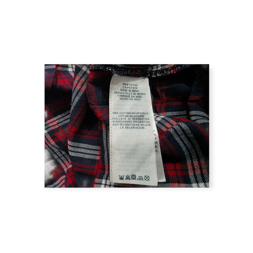 Camisa True Religion De Mujer Grande Roja Con Azul A Cuadros