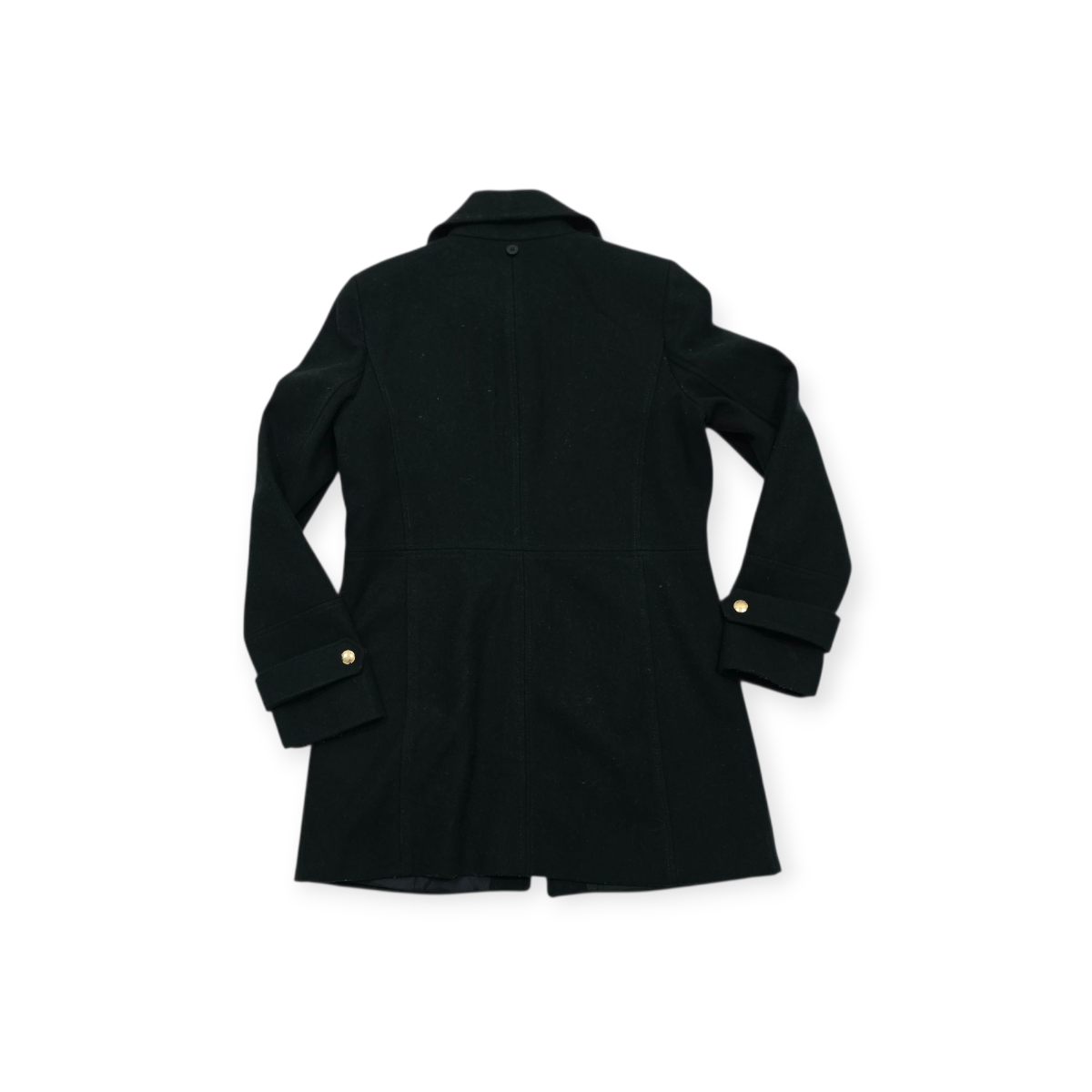 Abrigo Michael Kors Talla 6 Color Verde Con Dorado De Lana