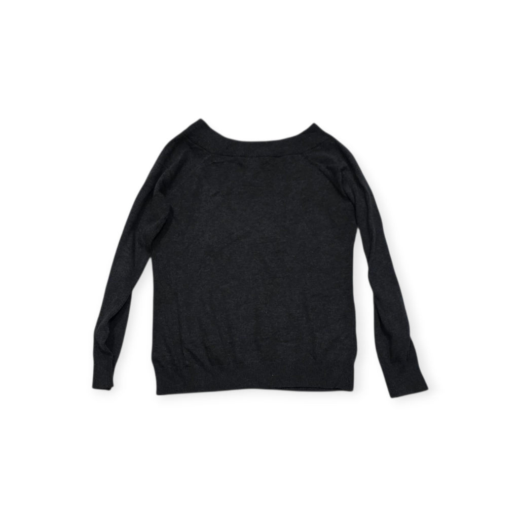 Sueter Ralph Lauren Gris Oscuro Con Cuello Amplio De Mujer