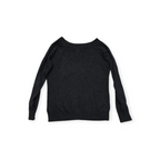 Sueter Ralph Lauren Gris Oscuro Con Cuello Amplio De Mujer