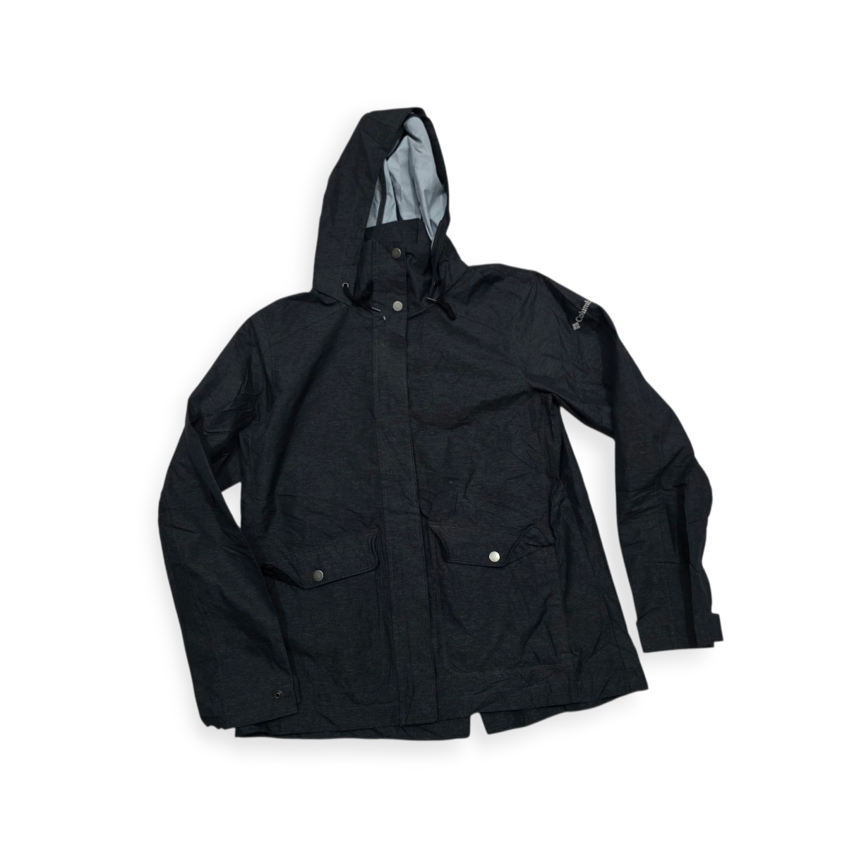 Impermeable Columbia De Mujer Mediana Gris Oxfors De Mujer