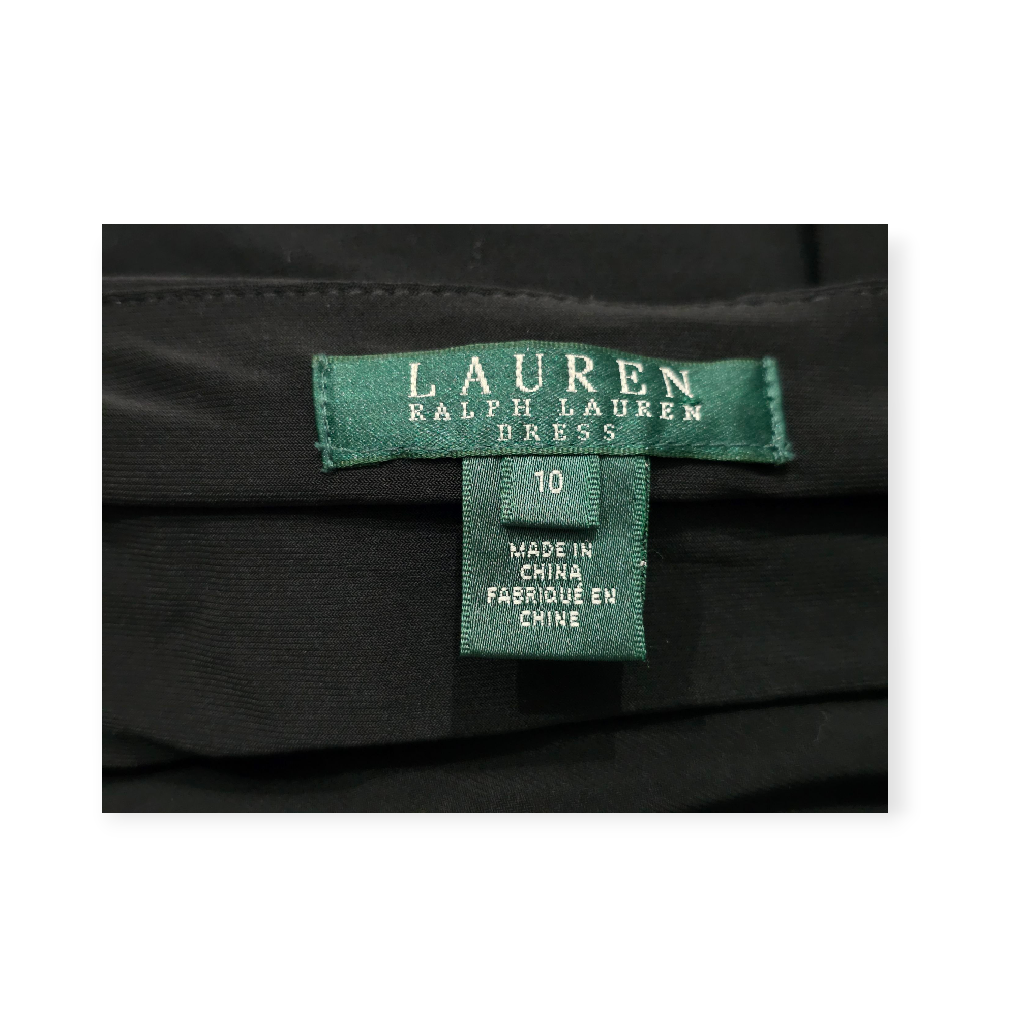 Vestido Mamga Corta Ralph Lauren Talla 10 Color Negro