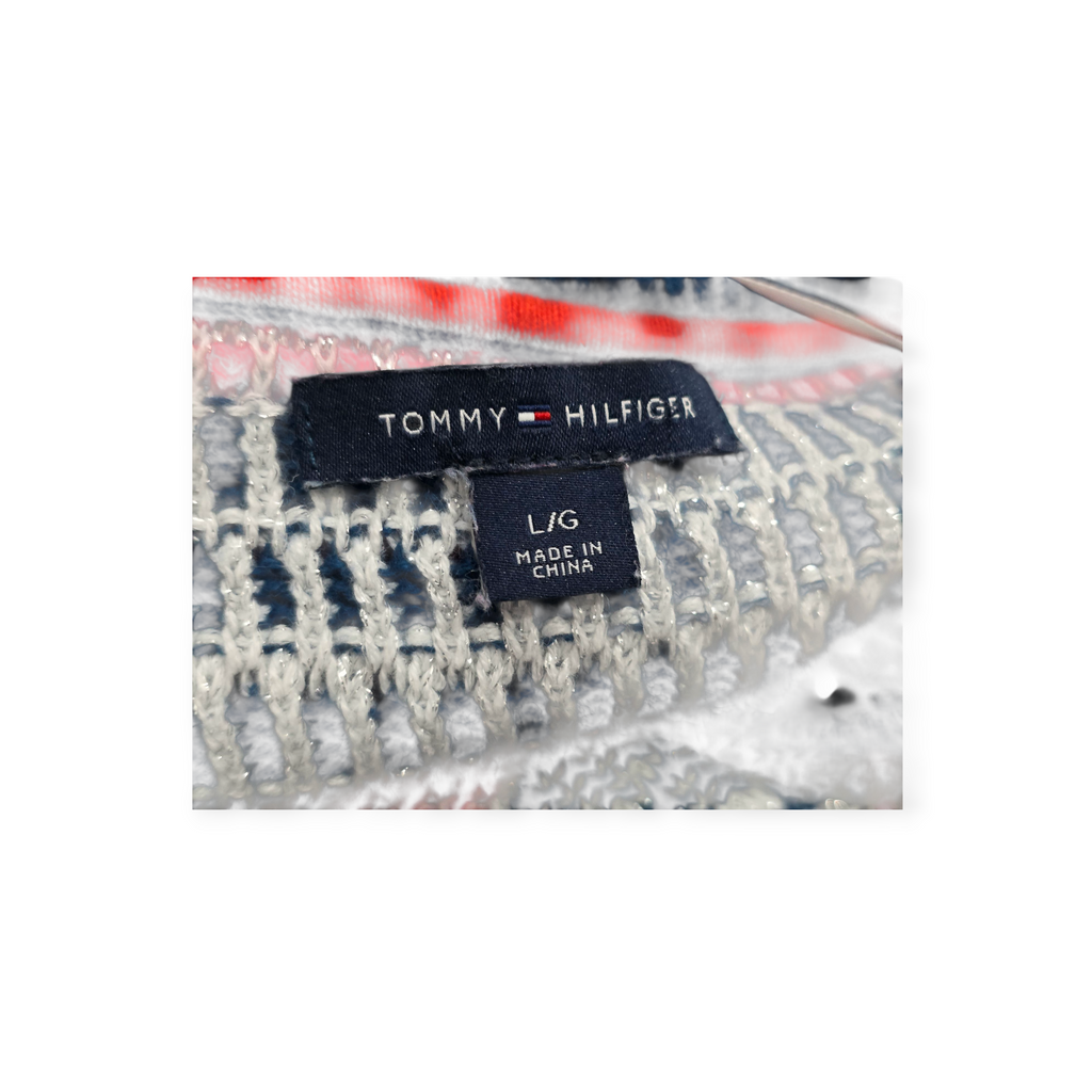 Sueter Tommy Hilfiger De Mujer L Rayados Azul/rojo/blanco