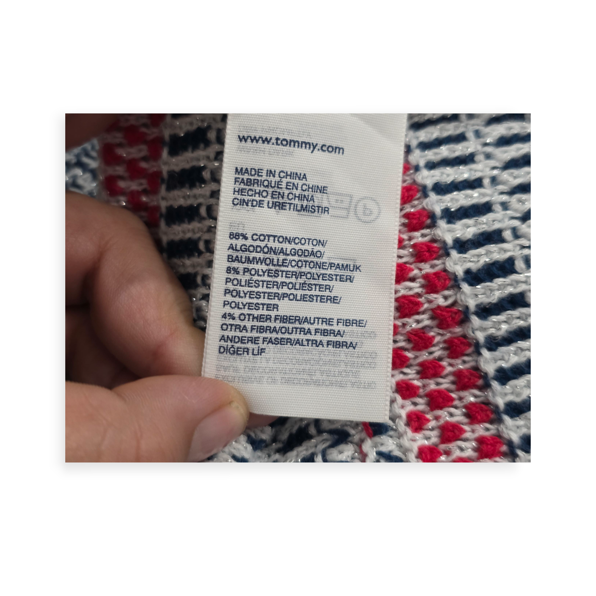 Sueter Tommy Hilfiger De Mujer L Rayados Azul/rojo/blanco