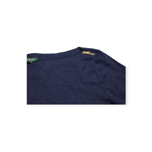 Blusa Ralph Lauren Manga Corta L Azul Marino Con Cierres