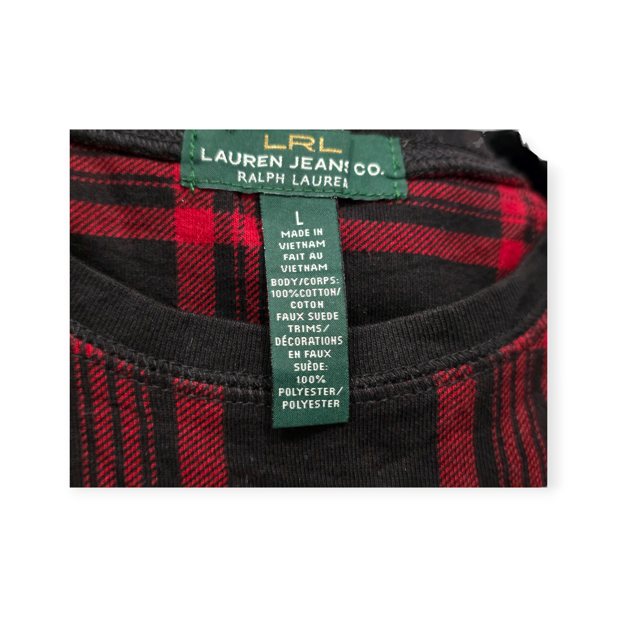 Playera Ralph Lauren Jeans Grande L Rojo/negro Con Coderas