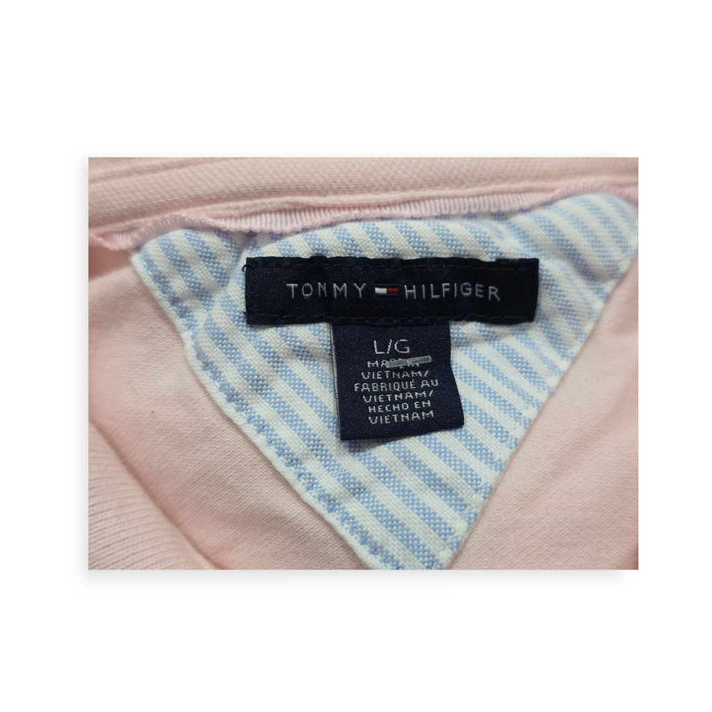 Playera Tommy Hilfiger Xl Rosa Claro Manga Corta De Mujer