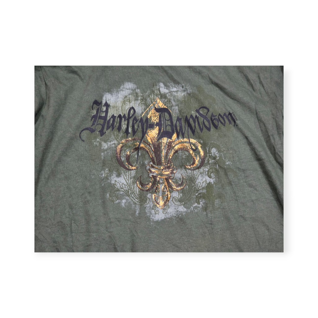 Playera Harley Davidson Xgrande Xl Manga Larga Verde (Usado)