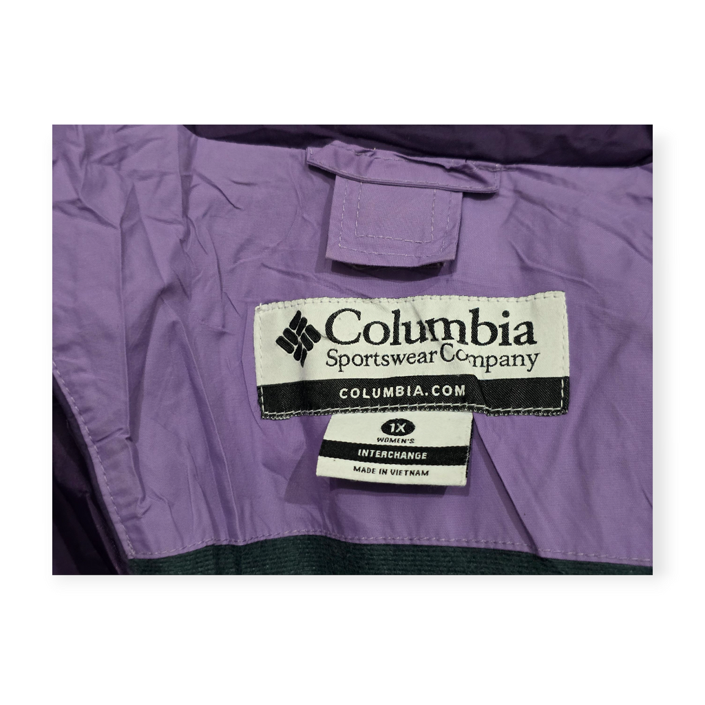 Chaqueta Columbia 3en1 T 1x Resistente Al Fríolluvia Morada