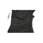 Vestido Negro Lauren Ralph Lauren Corte Drapeado Talla 6 (Usado)