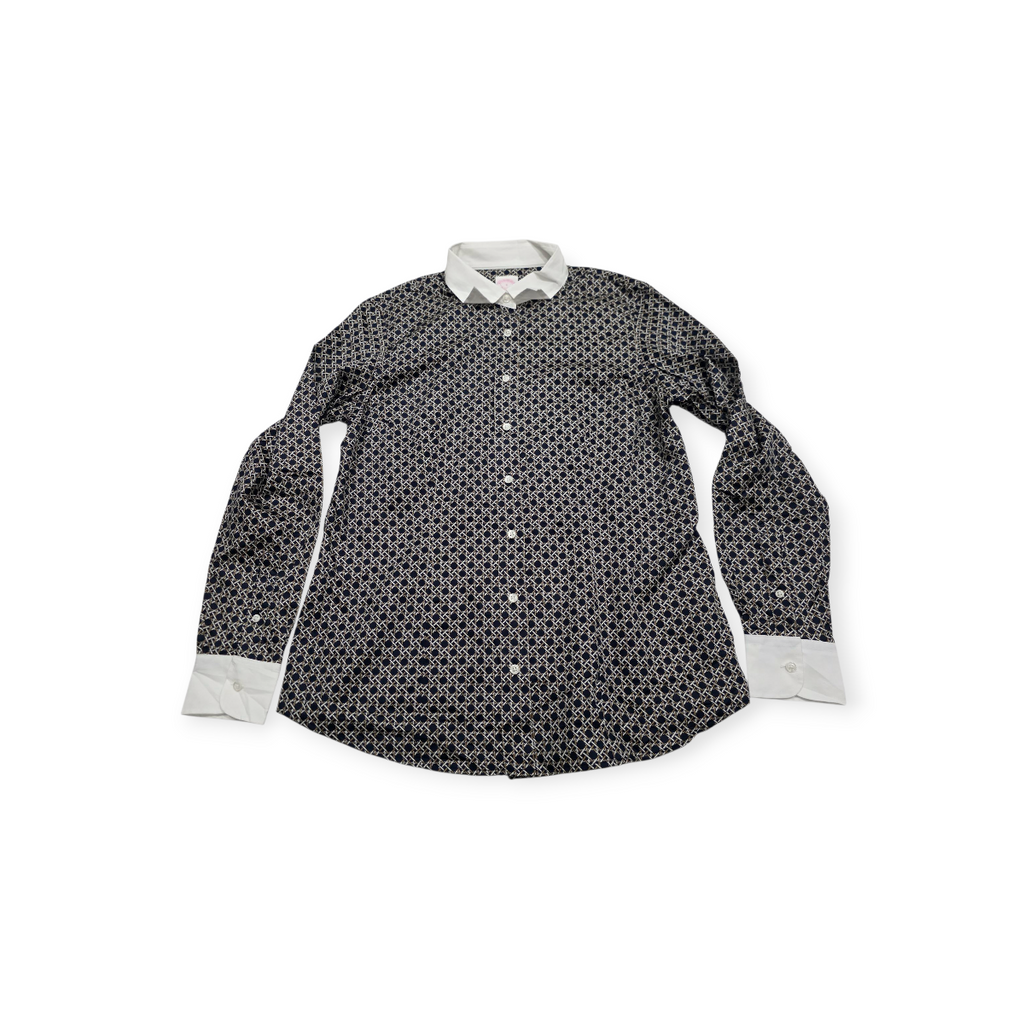 Camisa Brooks Brothers De Mujer Talla 8 Azul Con Cafe