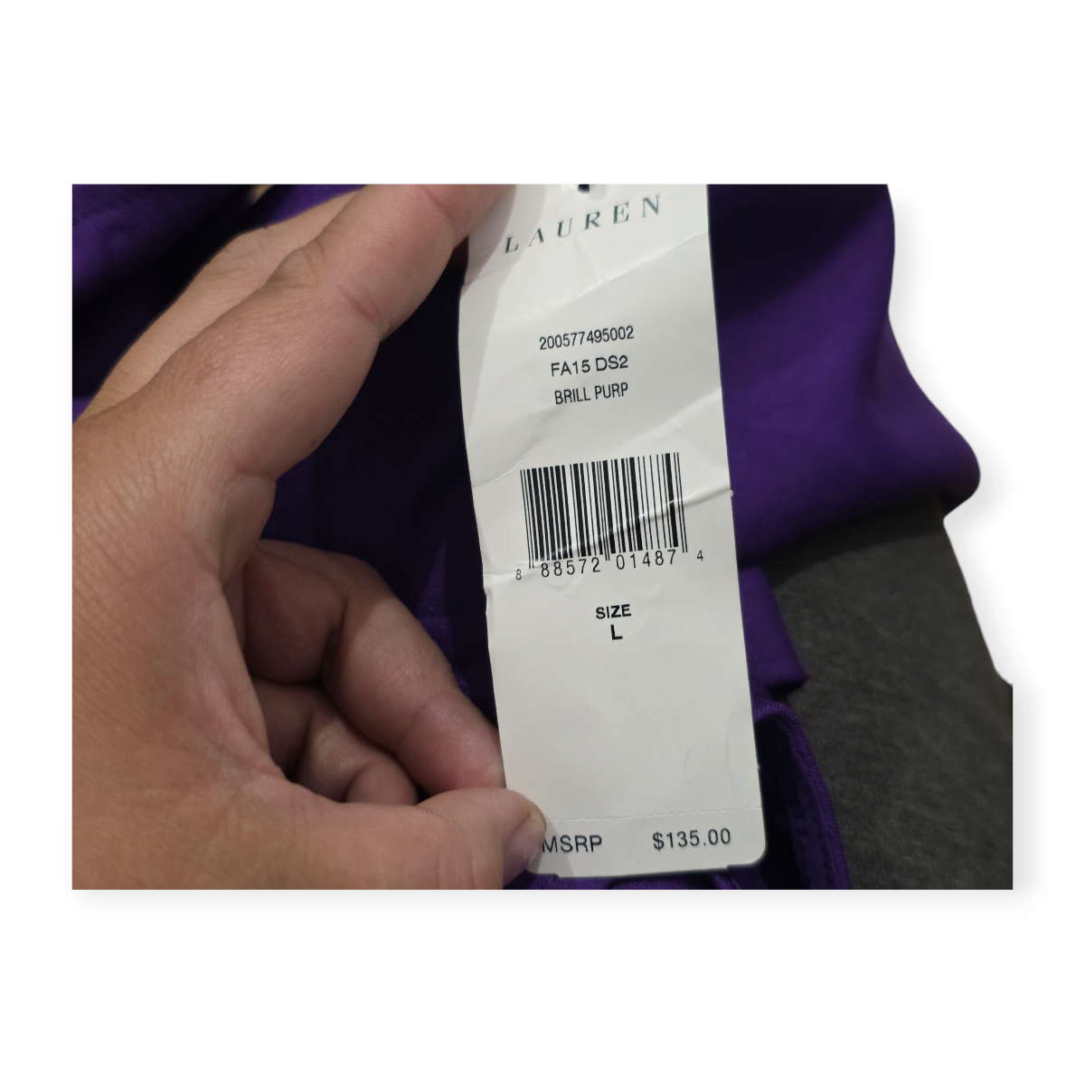 Vestido Ralph Lauren Grande Morado Sin Mangas