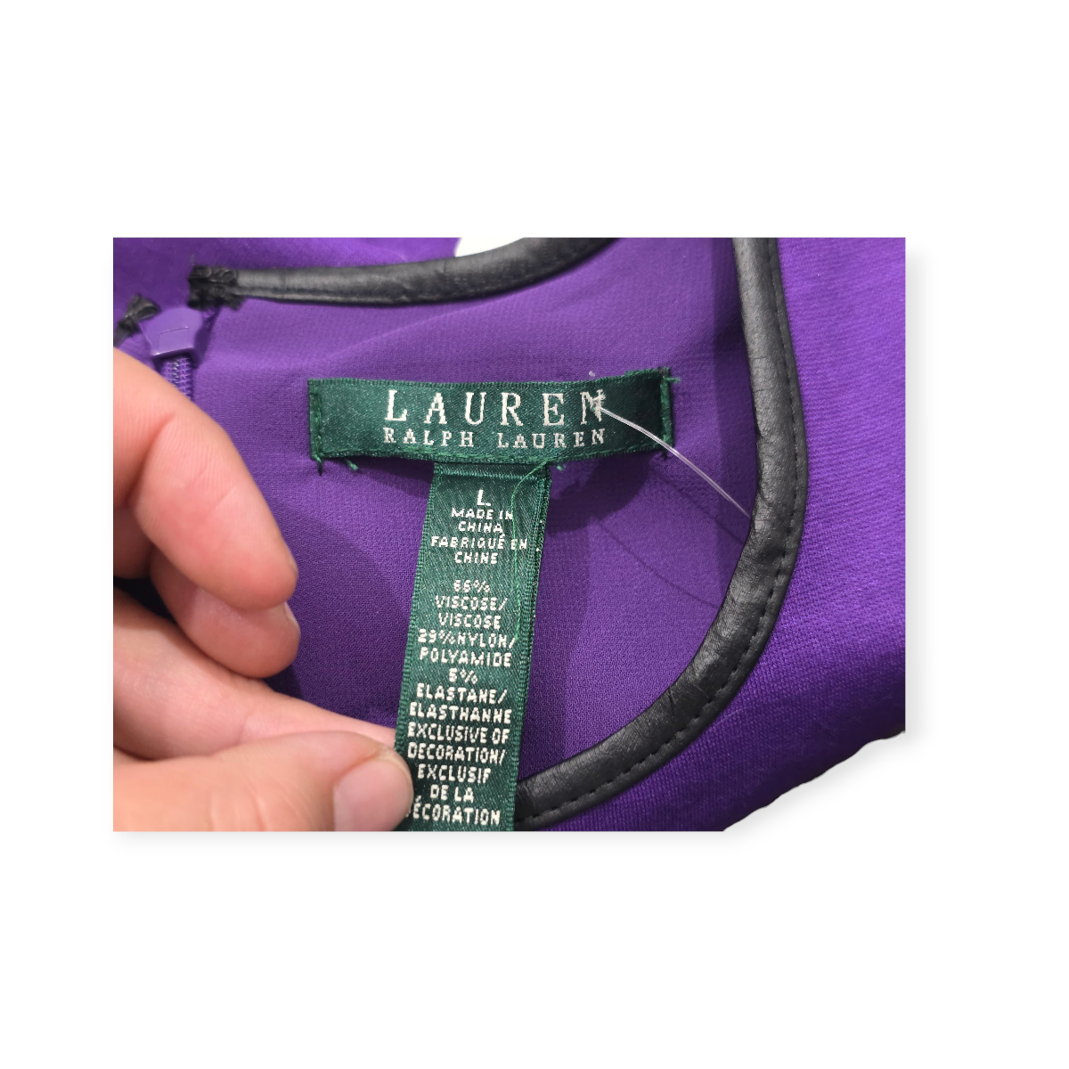 Vestido Ralph Lauren Grande Morado Sin Mangas