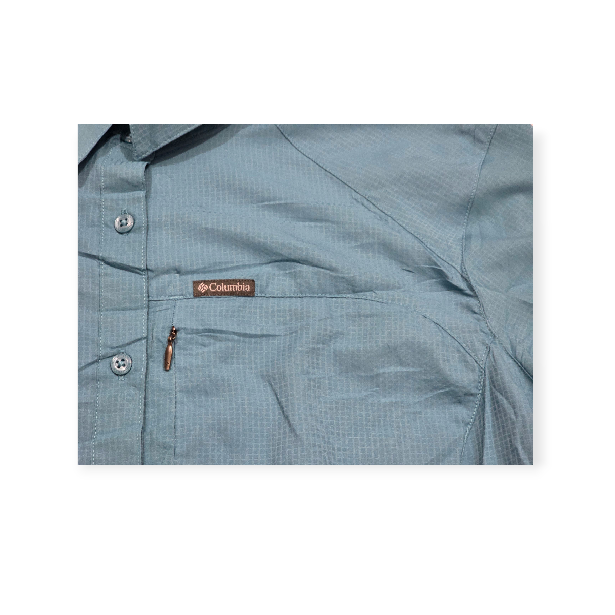 Camisa Columbia Pfg Sun Protection Azul Acero Manga Corta