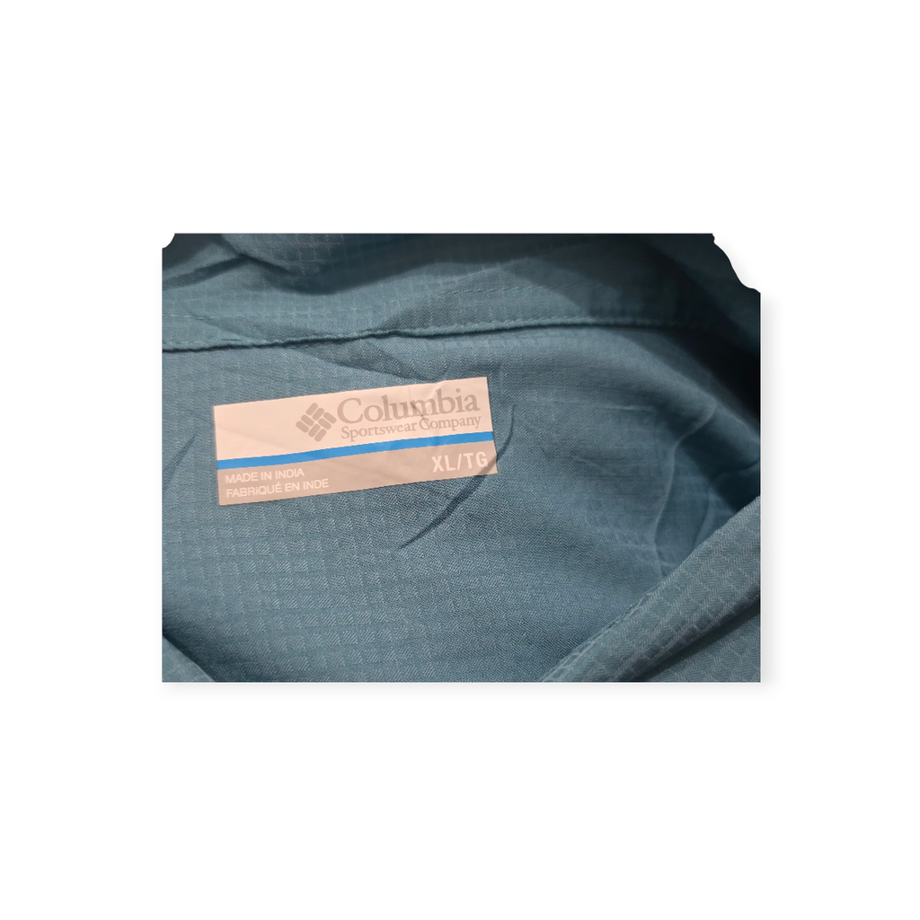 Camisa Columbia Pfg Sun Protection Azul Acero Manga Corta