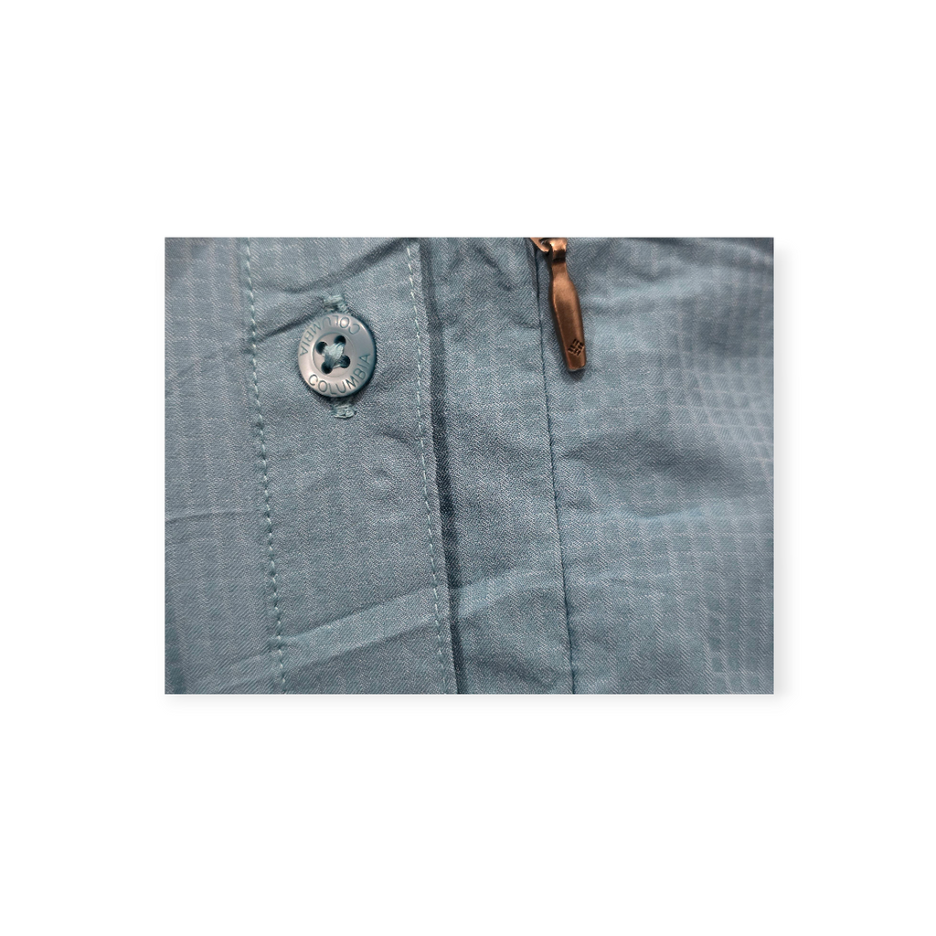 Camisa Columbia Pfg Sun Protection Azul Acero Manga Corta