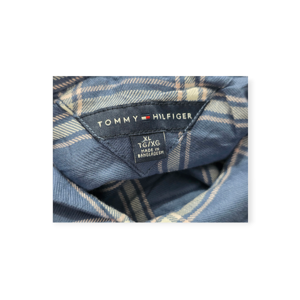 Camisa Tommy Hilfiger Xgrande Azul Acero De Cuadros De Mujer