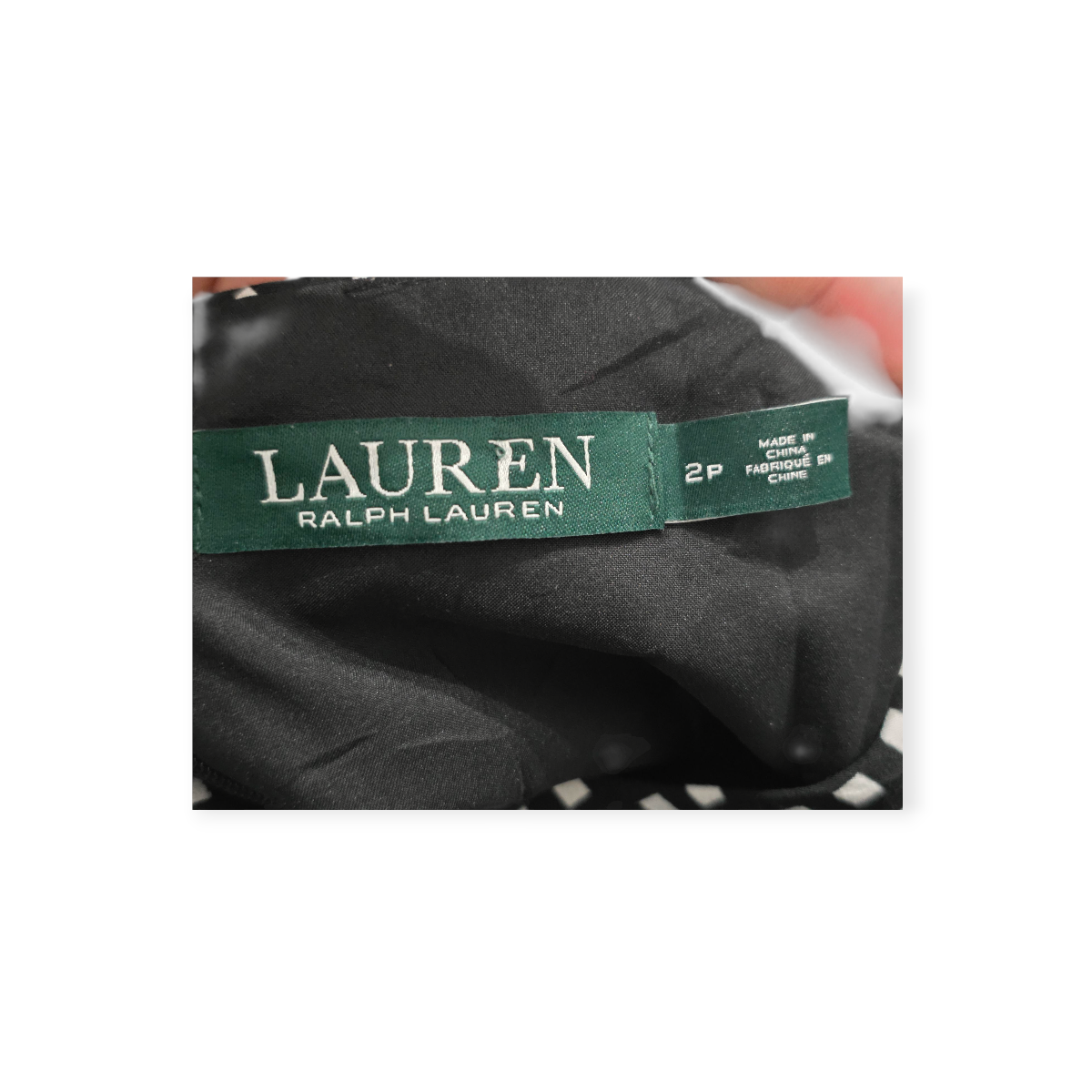 Vestido Ralph Lauren Wrap Negro Polka Dots Talla 2p