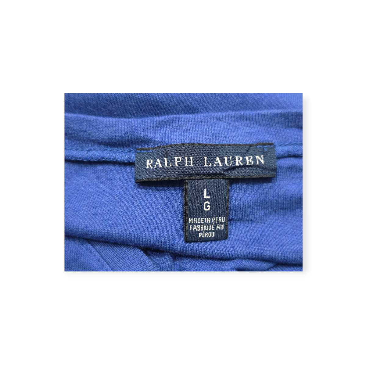 Playera Ralph Lauren Cuello V Azul Manga Corta Pony Azul