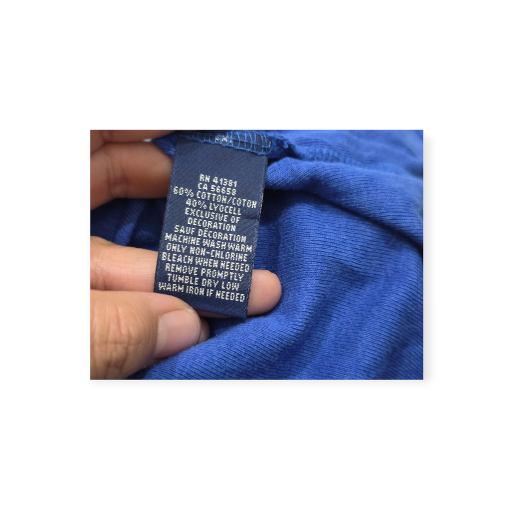 Playera Ralph Lauren Cuello V Azul Manga Corta Pony Azul